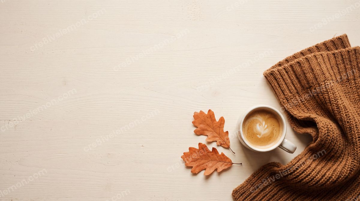Image 02 of fall autumn flat lay backgrounds, watermarked preview