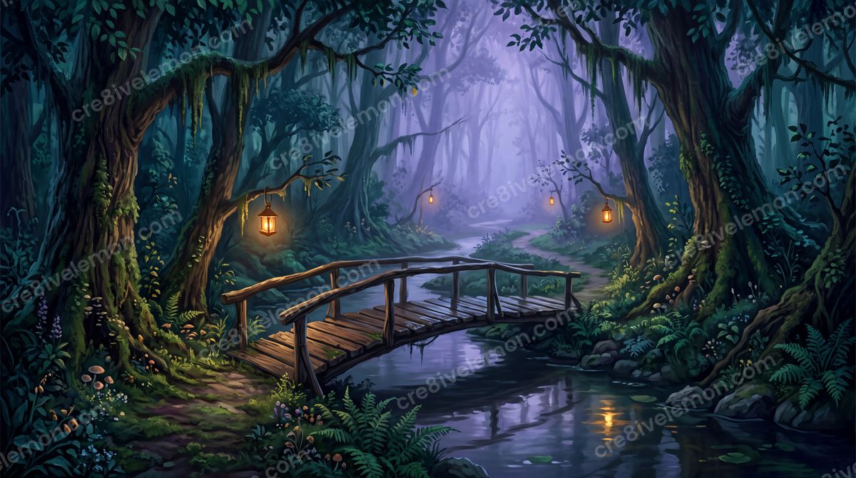 Image 03 of whimsical dark forest ai image pack, watermarked preview