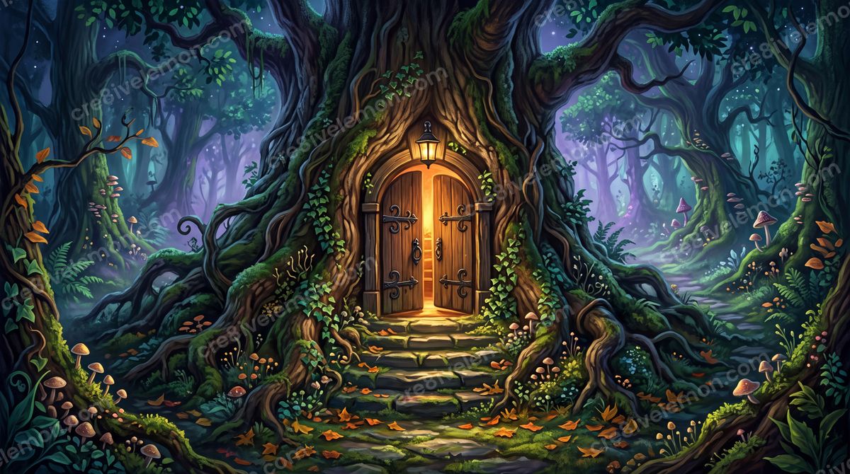 Image 05 of whimsical dark forest ai image pack, watermarked preview