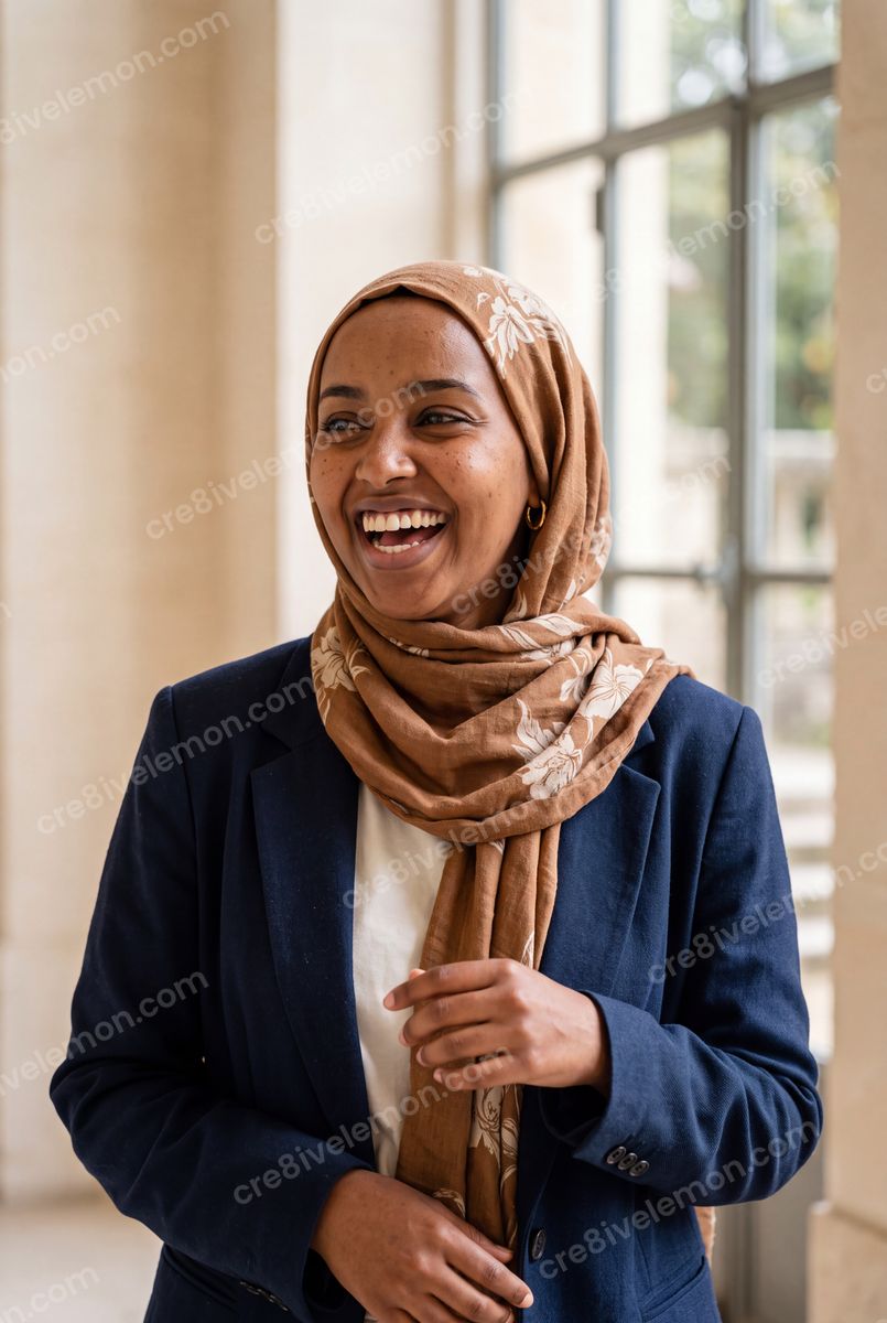 Image 02 of professional women in hijab portraits, watermarked preview