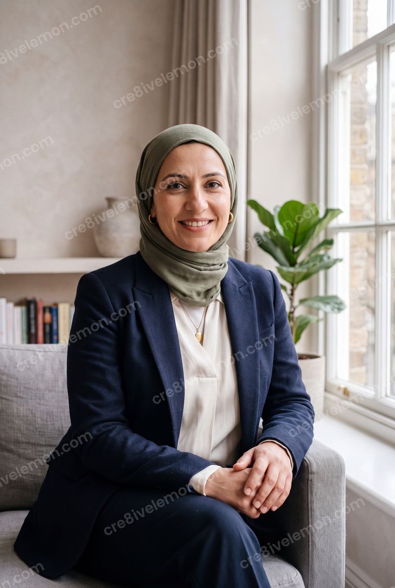 Image 03 of professional women in hijab portraits, watermarked preview