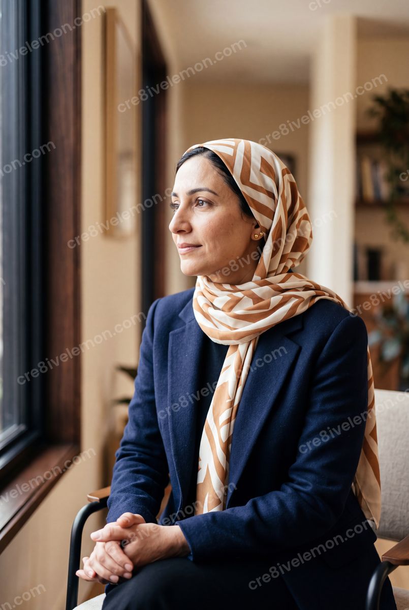 Image 05 of professional women in hijab portraits, watermarked preview