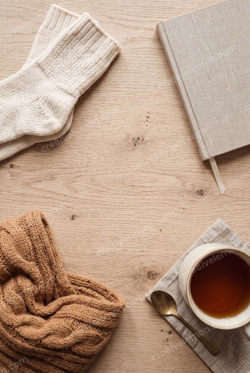 Image 05 of cozy winter lifestyle ai image pack, watermarked preview