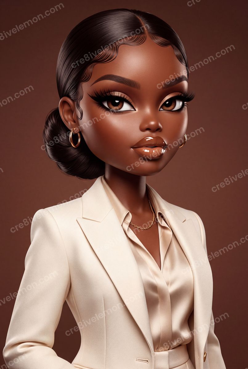Image 01 of luxe fashion doll ai image pack, watermarked preview