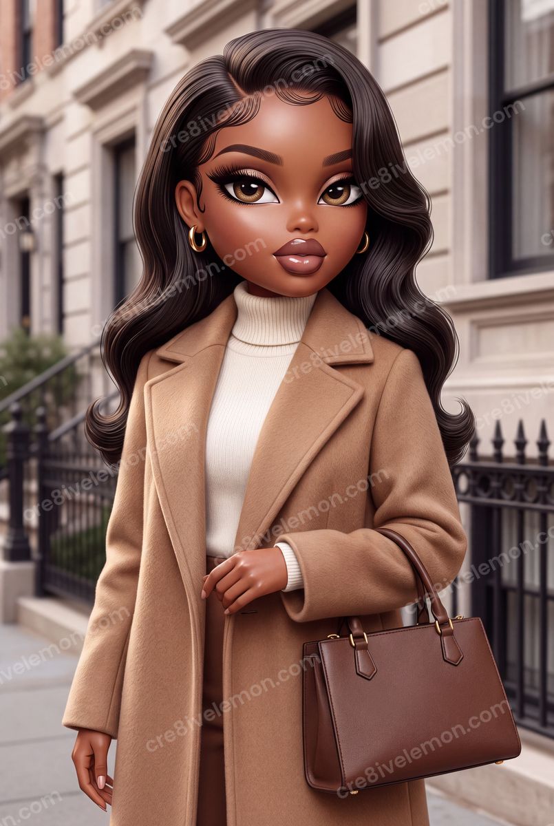 Image 02 of luxe fashion doll ai image pack, watermarked preview