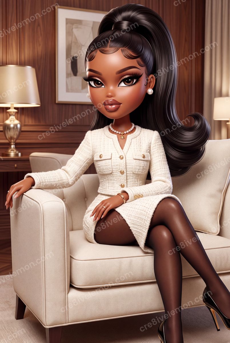 Image 05 of luxe fashion doll ai image pack, watermarked preview