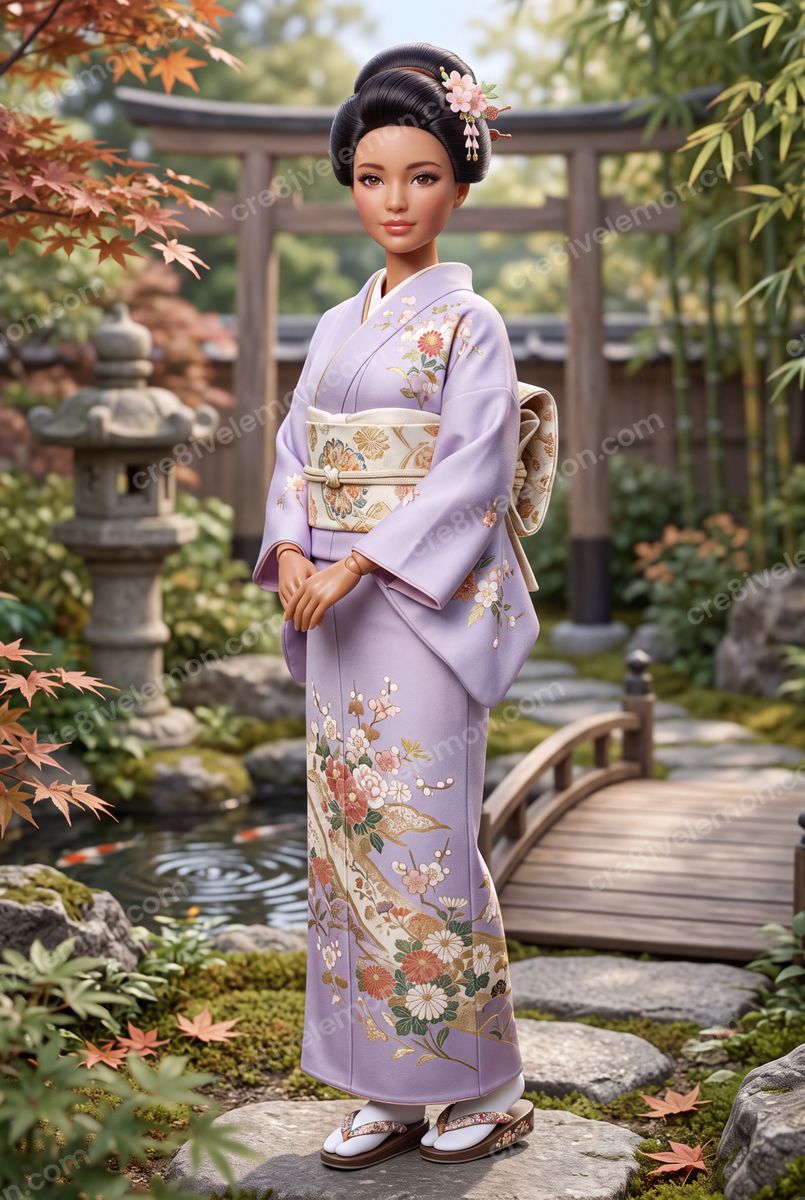 Image 01 of japanese doll fashion ai image pack, watermarked preview