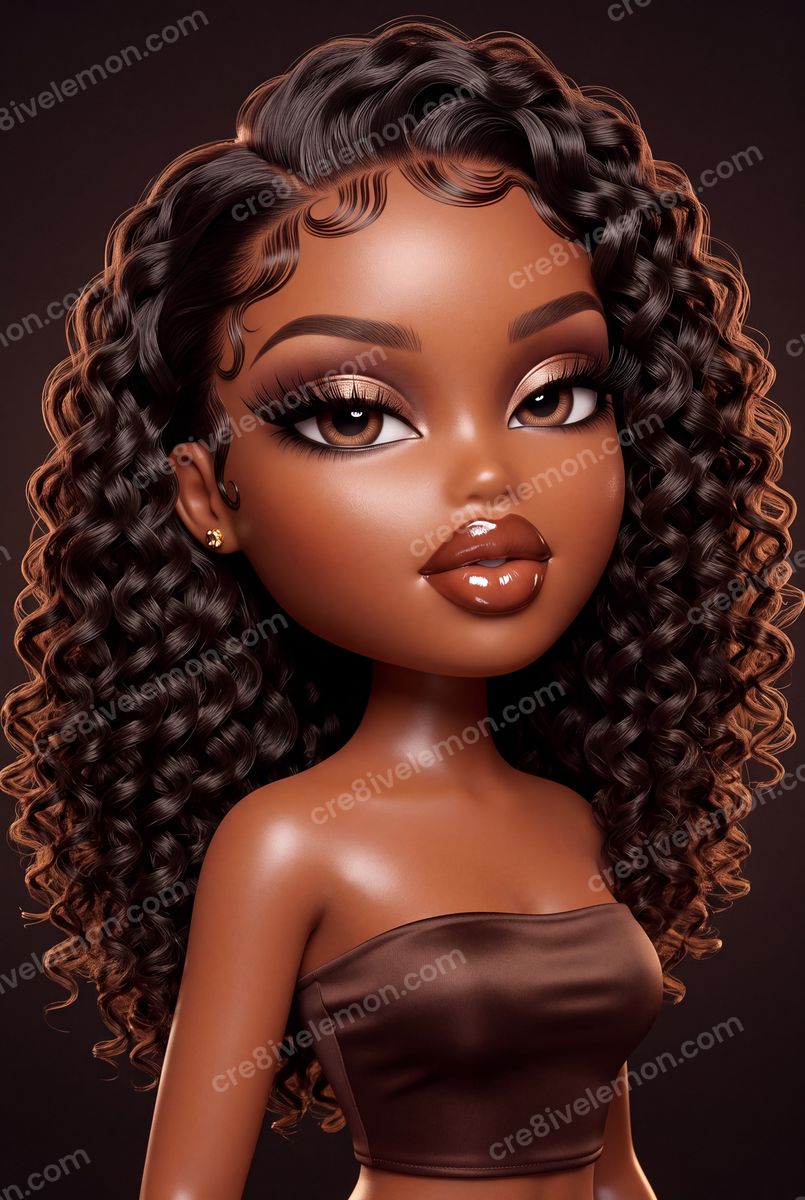 Image 02 of glam doll beauty collection ai image pack, watermarked preview
