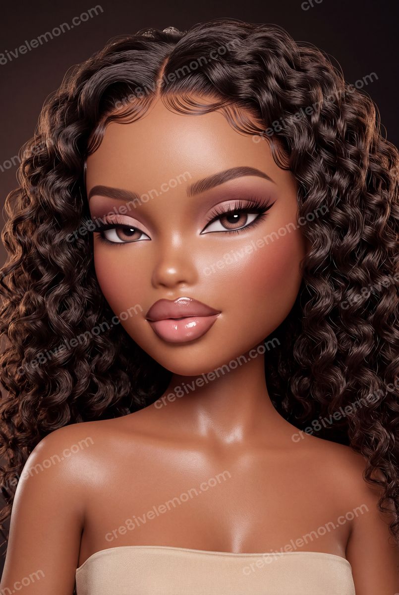Image 03 of glam doll beauty collection ai image pack, watermarked preview
