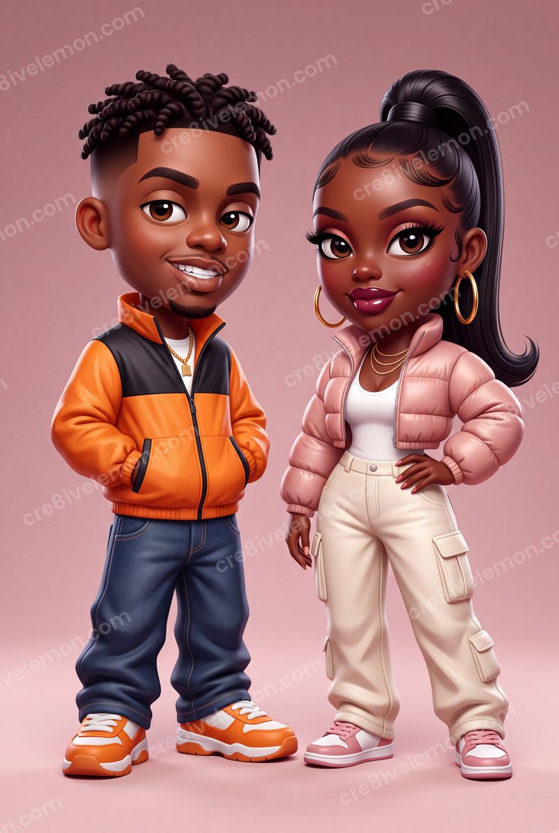 Image 01 of 3d hip hop characters ai image pack, watermarked preview