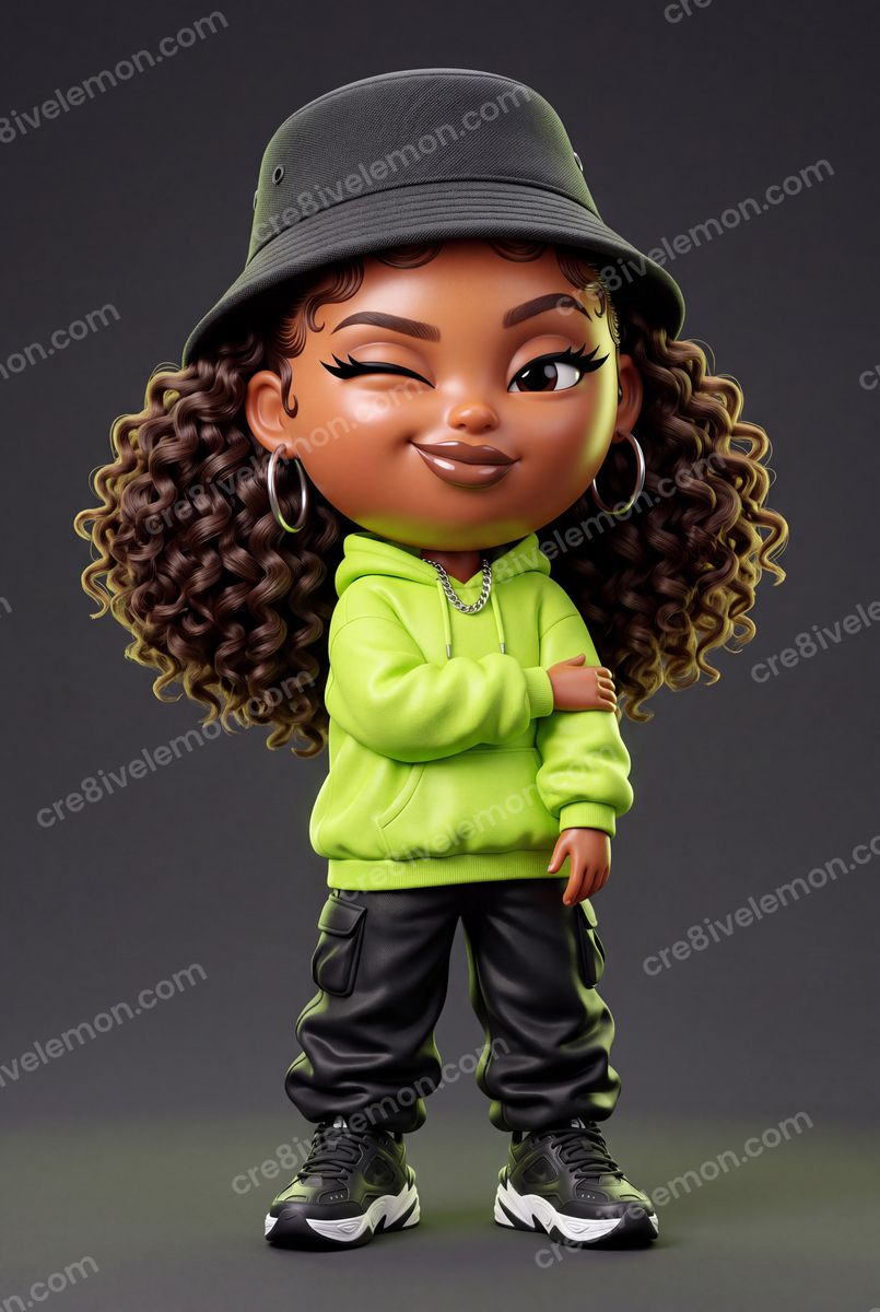 Image 04 of 3d hip hop characters ai image pack, watermarked preview