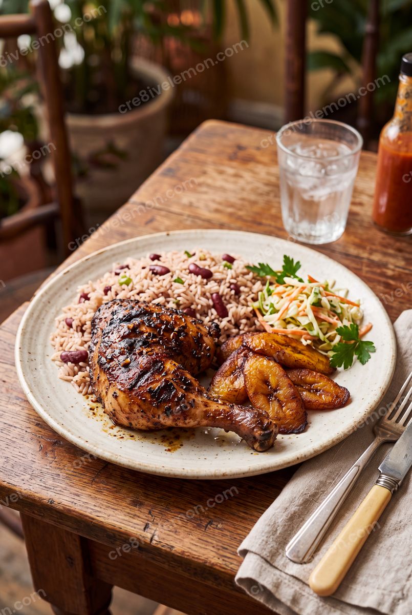 Image 03 of caribbean food photography ai image pack, watermarked preview