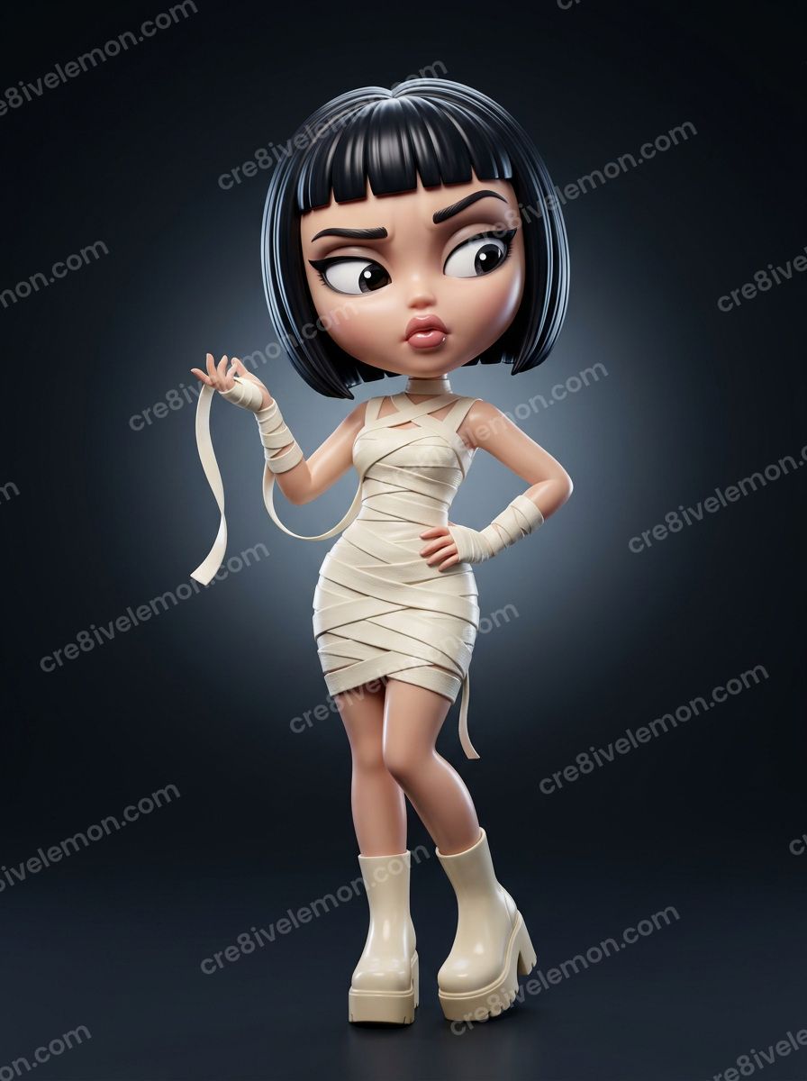 Image 08 of spooky little characters ai image pack, watermarked preview