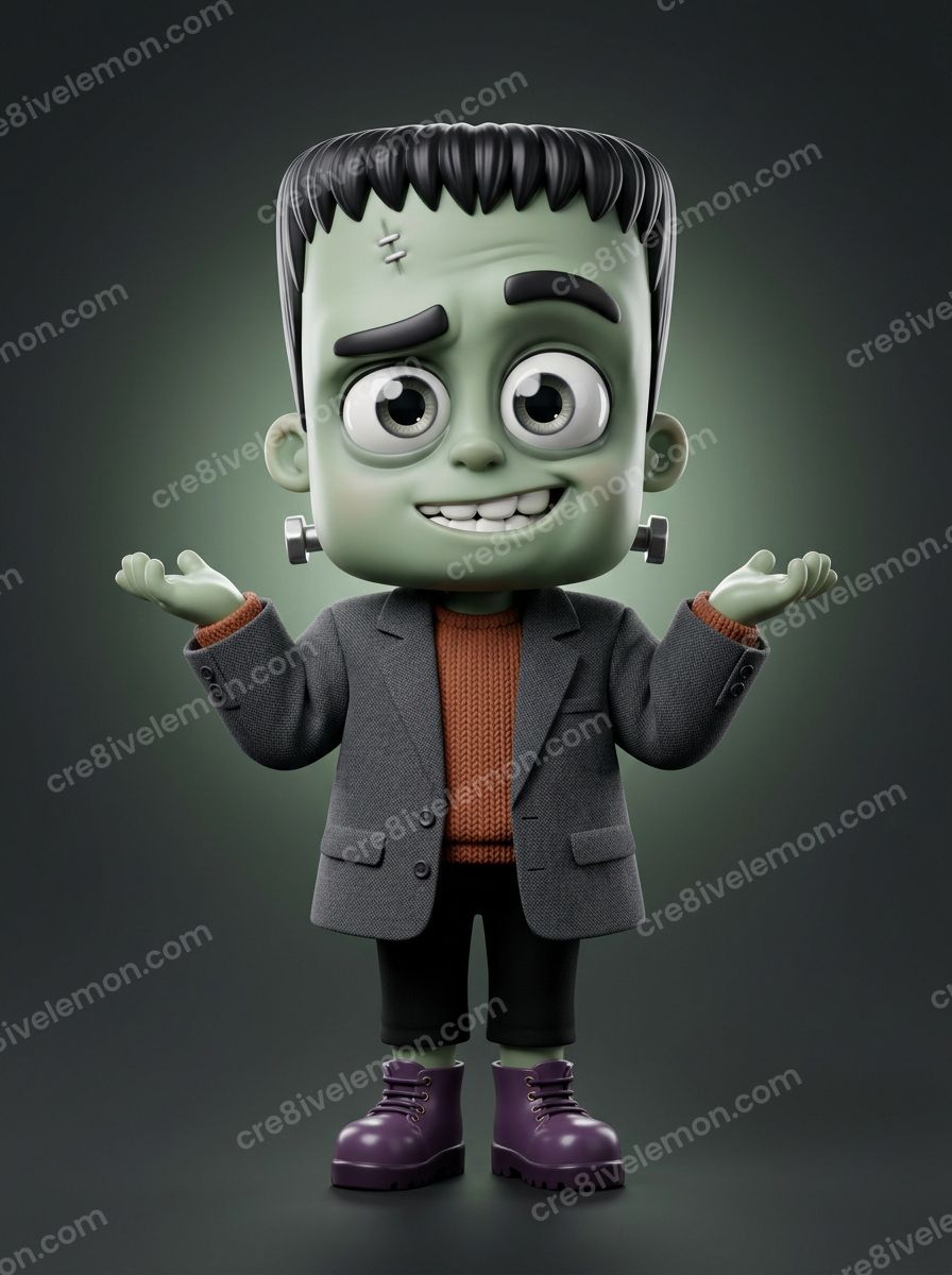 Image 14 of spooky little characters ai image pack, watermarked preview