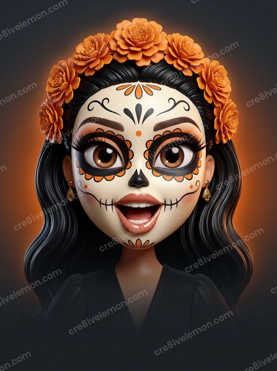 Image 03 of calavera glam cartoons ai image pack, watermarked preview