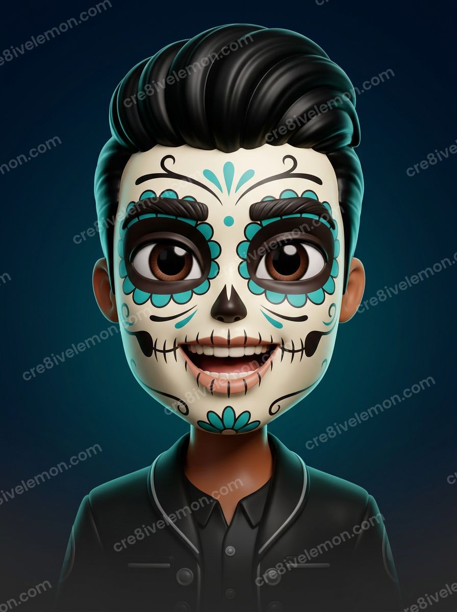 Image 04 of calavera glam cartoons ai image pack, watermarked preview