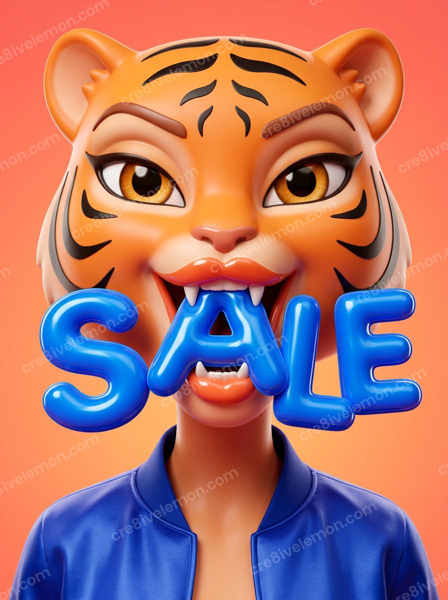 Image 01 of bite the sale colourful cartoons ai image pack, watermarked preview
