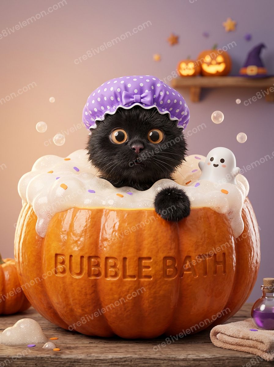 Image 06 of whimsical halloween scenes ai image pack, watermarked preview
