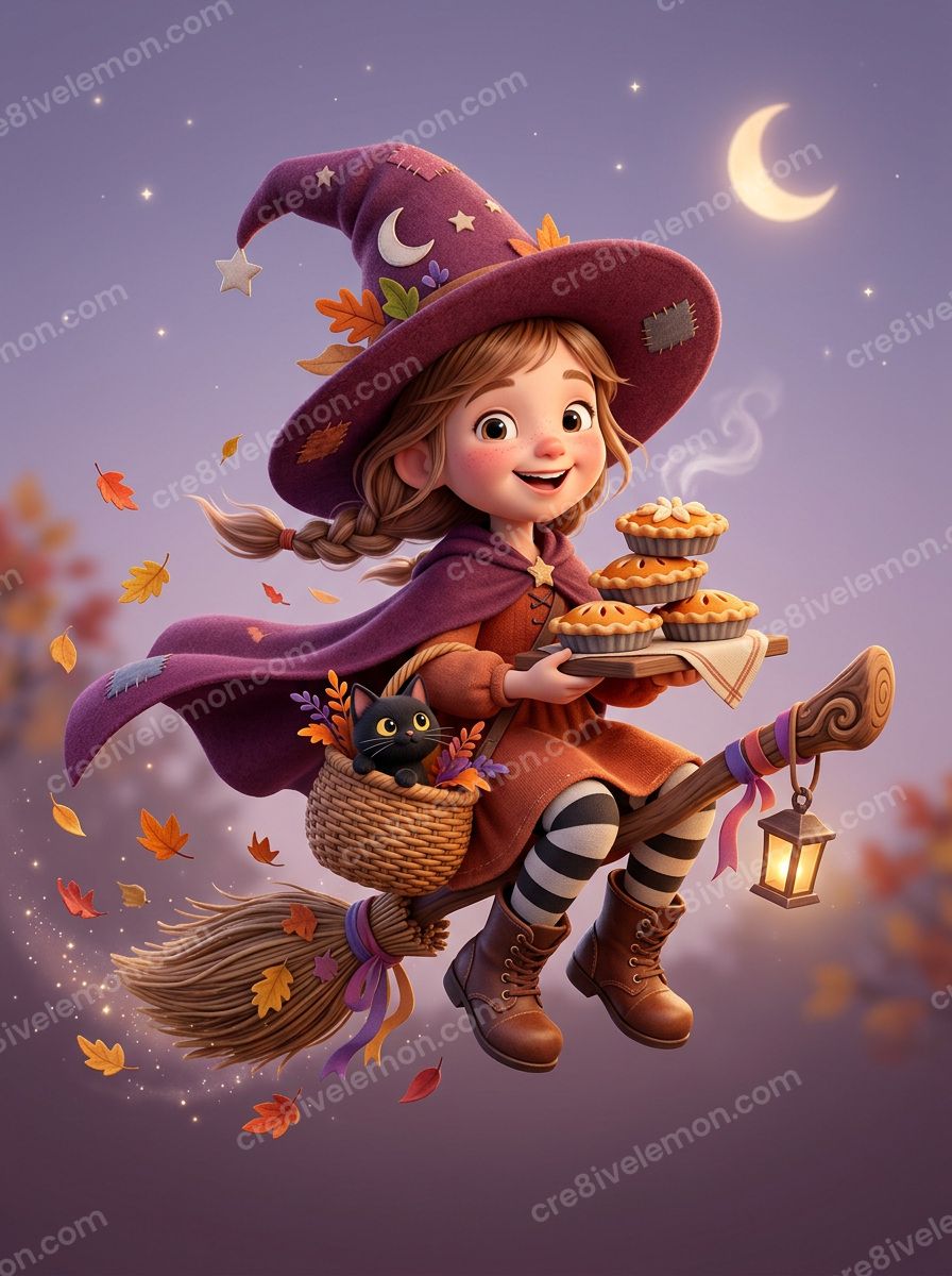 Image 08 of whimsical halloween scenes ai image pack, watermarked preview
