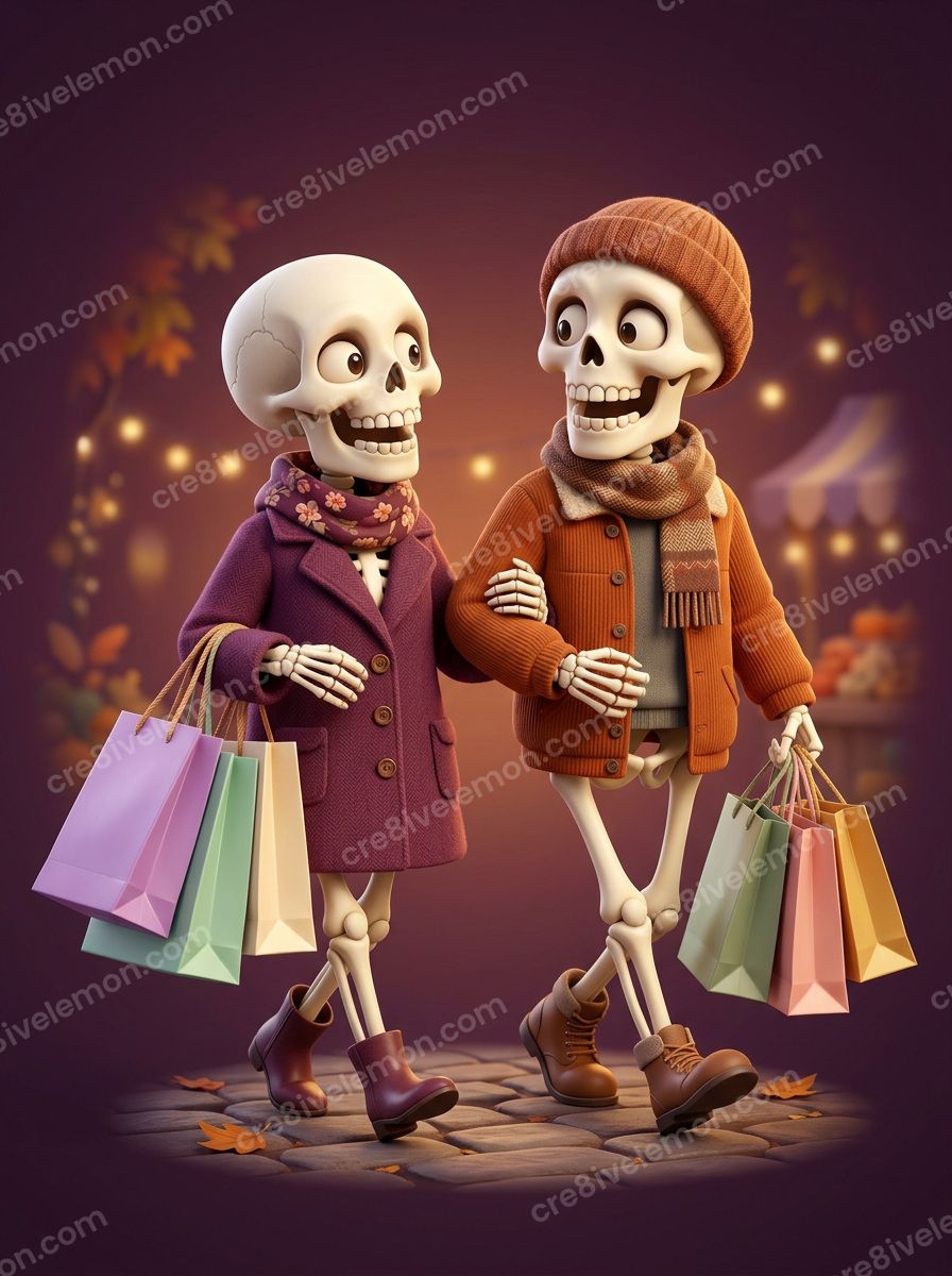Image 08 of halloween shopping scenes ai image pack, watermarked preview