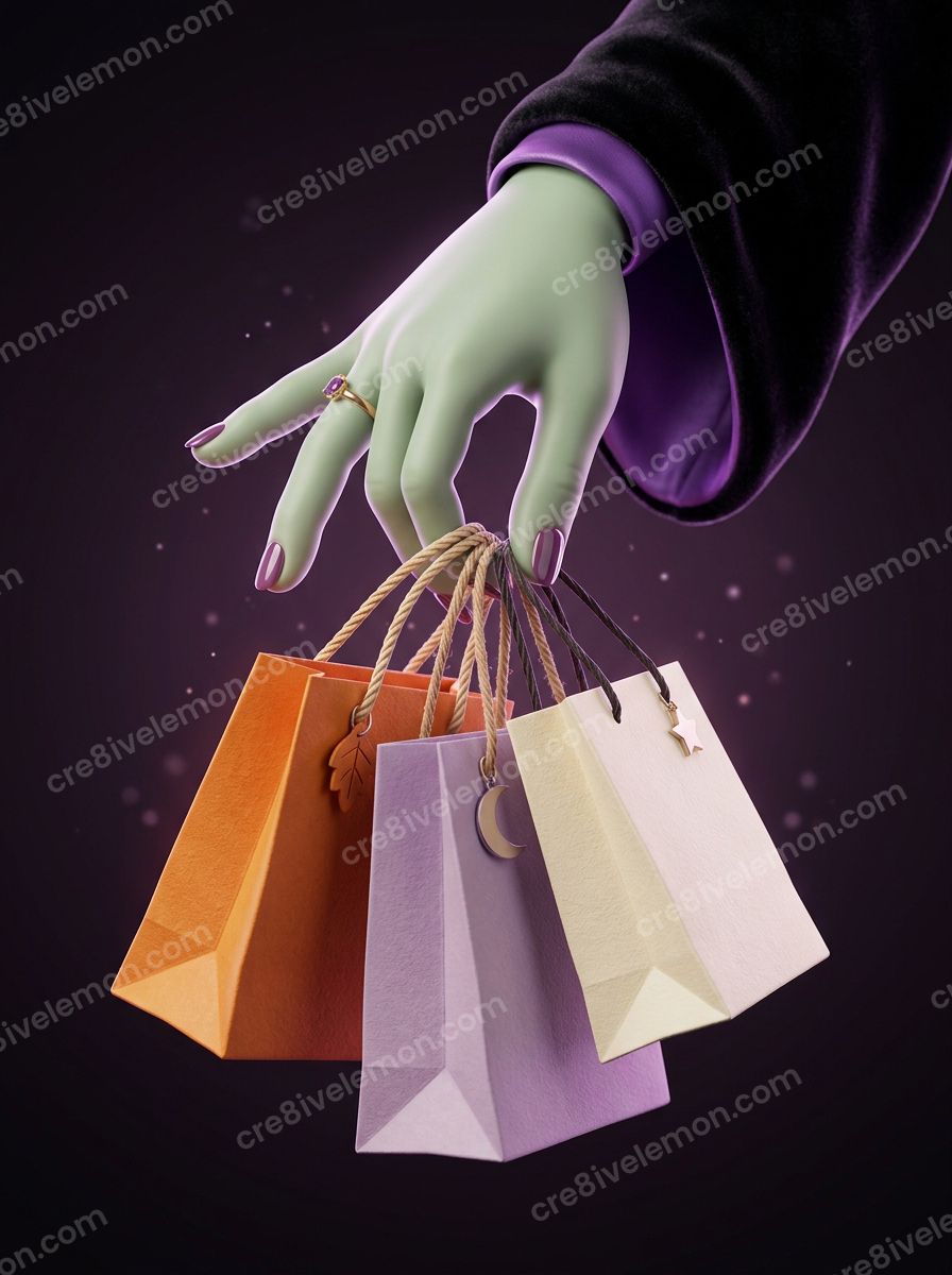 Image 10 of halloween shopping scenes ai image pack, watermarked preview
