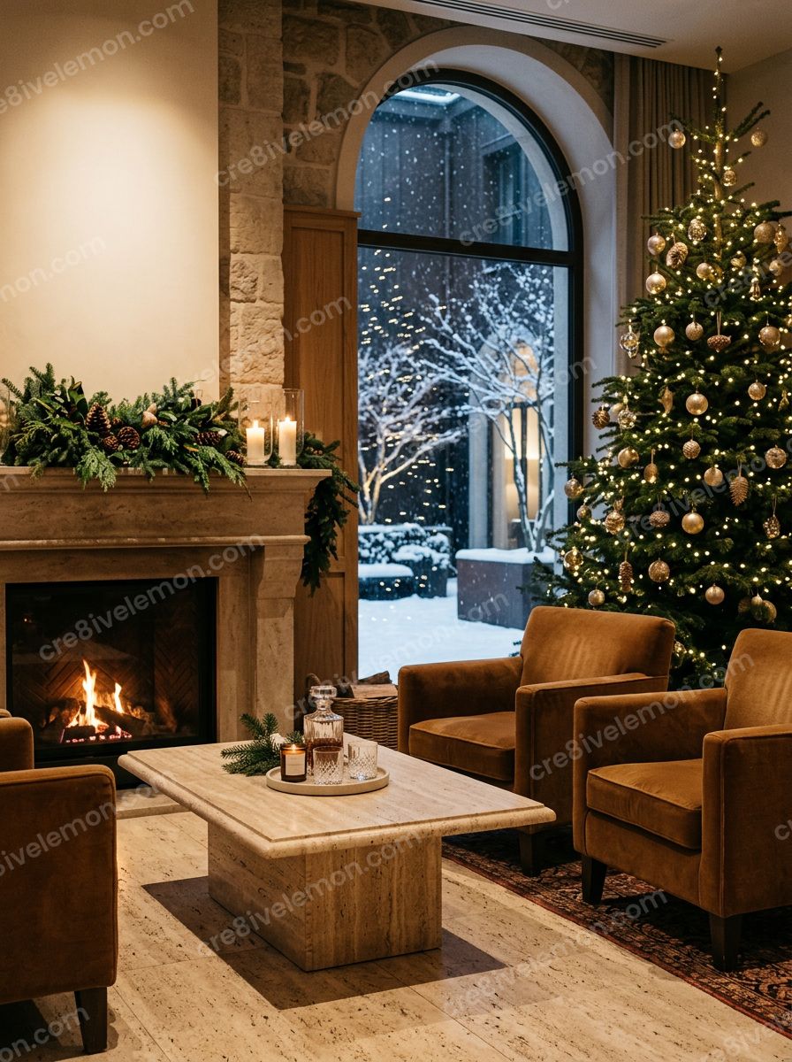 Image 01: Christmas Hotel Lounge, watermarked preview