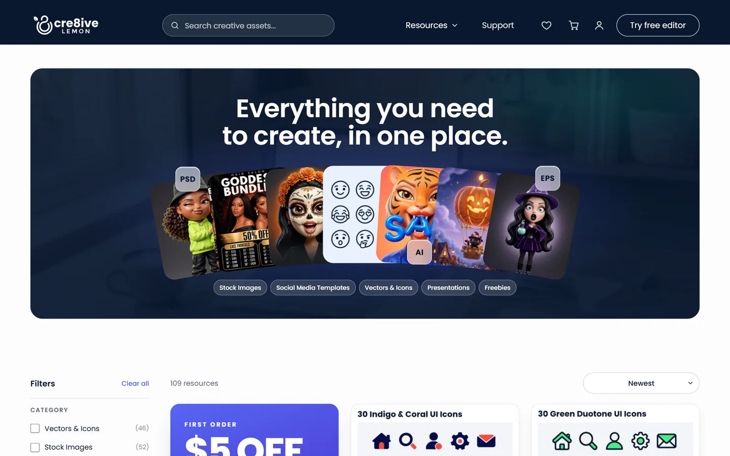 All resources on cre8ivelemon.com on a computer